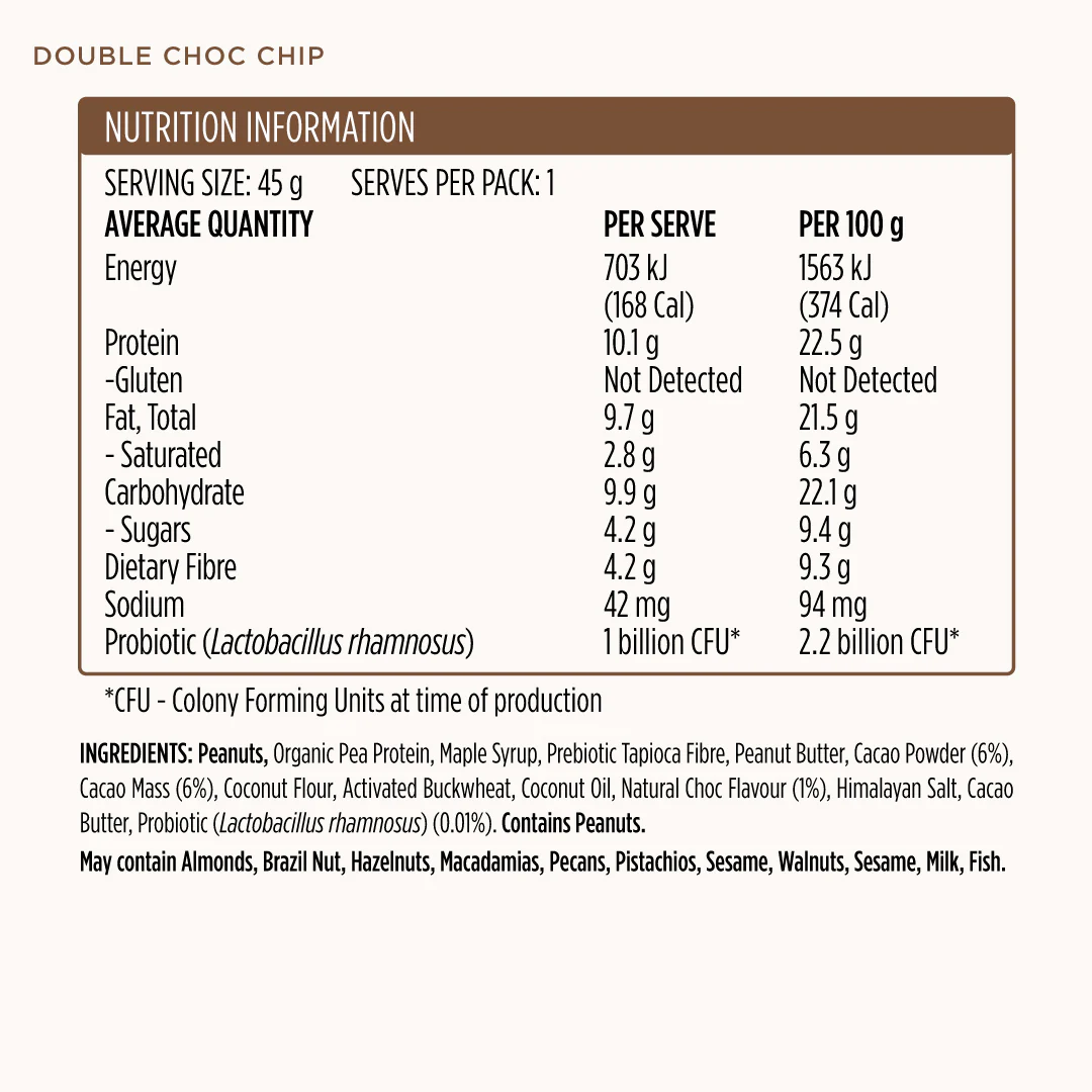 Nourish + Energise Protein Bar Double Choc Chip - Individual Bar - Image 4
